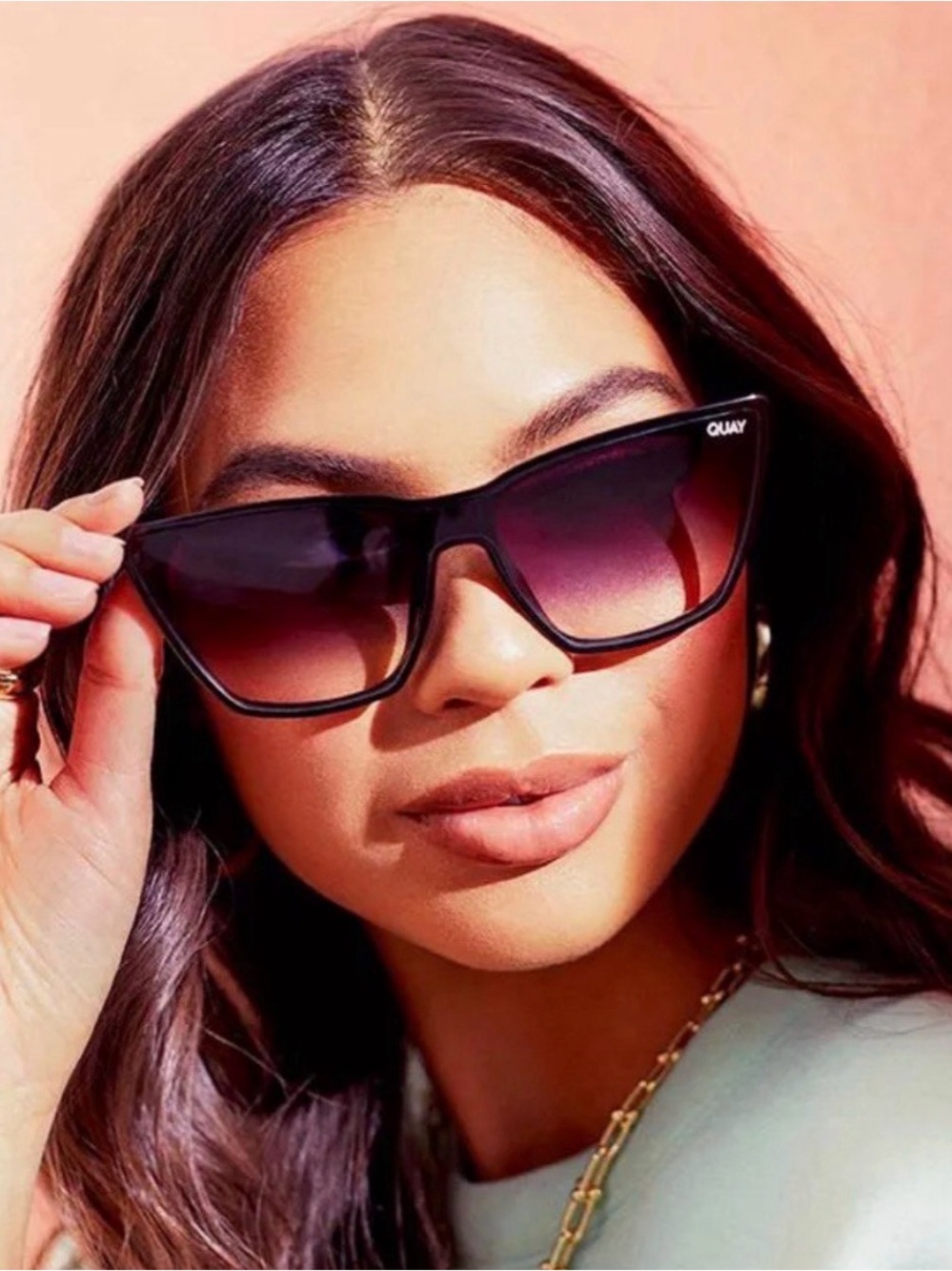 Quay Australia Women’s Black Gradient Lens Sunglasses ON POINT